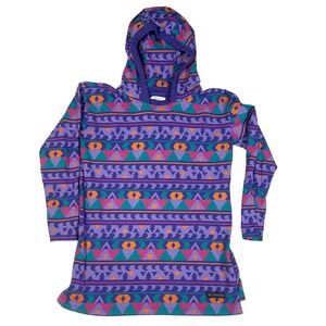 Columbia‎ Girls Geometric Print Hooded Tunic Dress Purple Teal Orange Pink XS